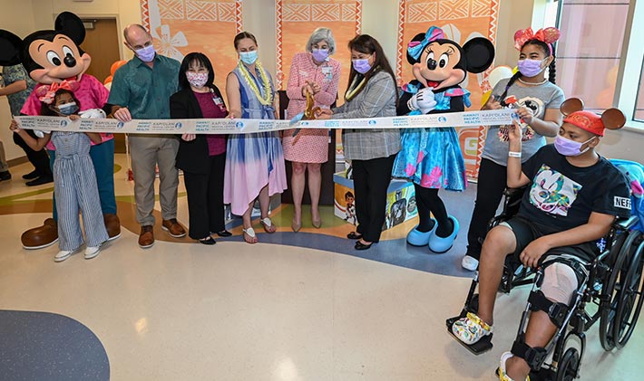 Ribbon cutting with Kapiolani patients and staff