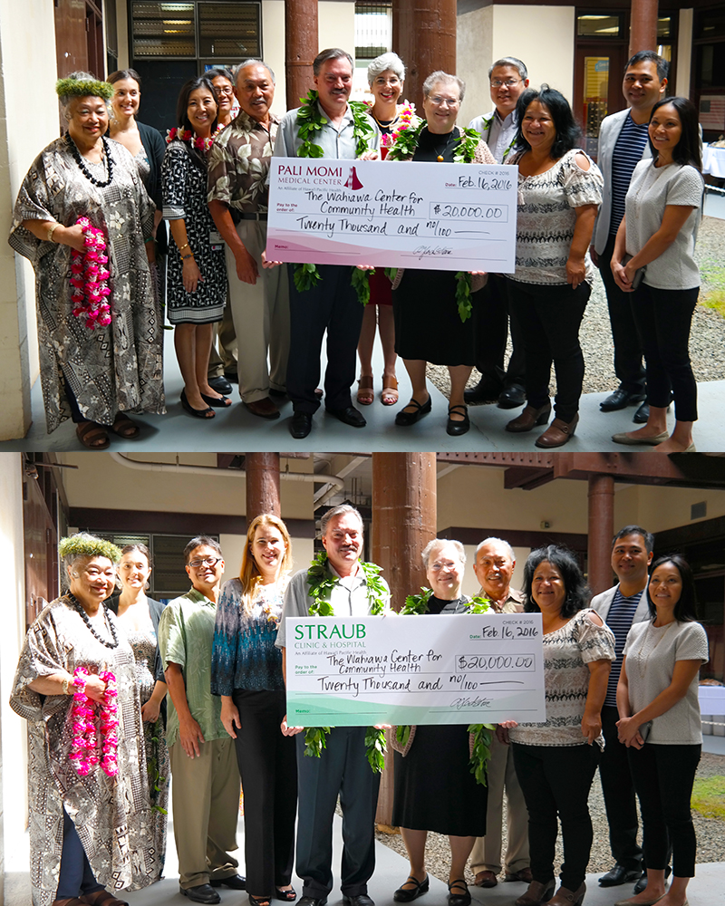 Group photo from Wahiawa center for community health showing a large check
