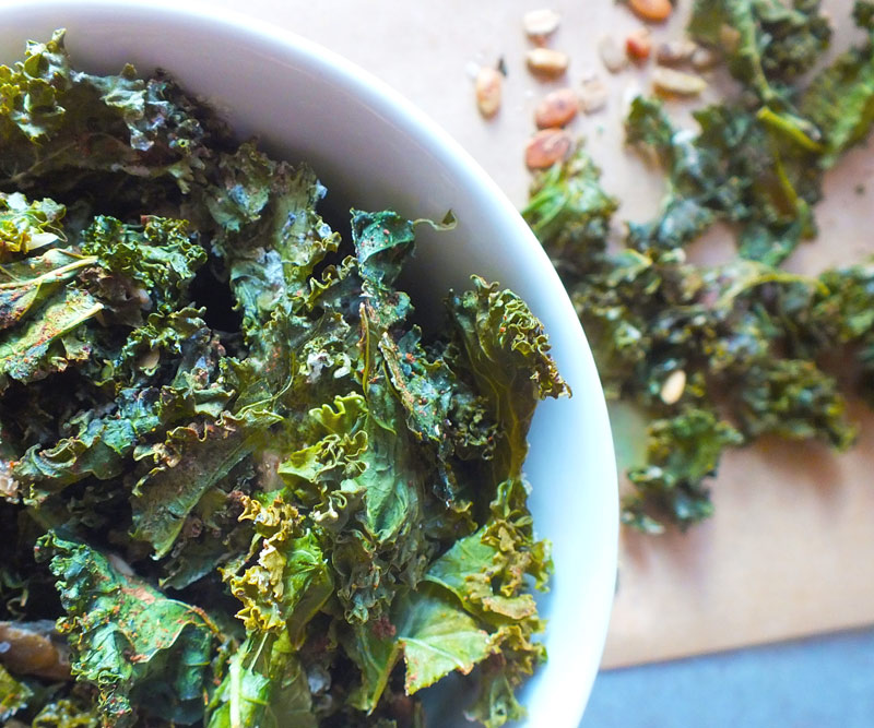 Crunchy Kale Chips with Chinese Five Spice and Seeds