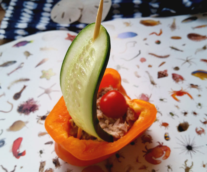 healthy cucumber bell pepper snack