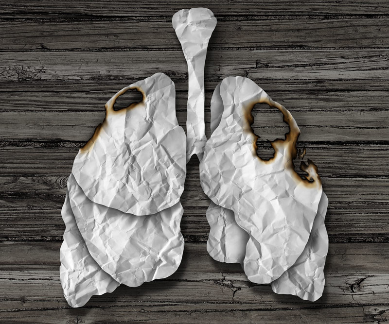 model of a damaged lung