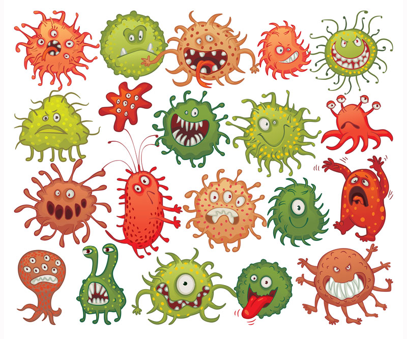 illustration of cartoon germs