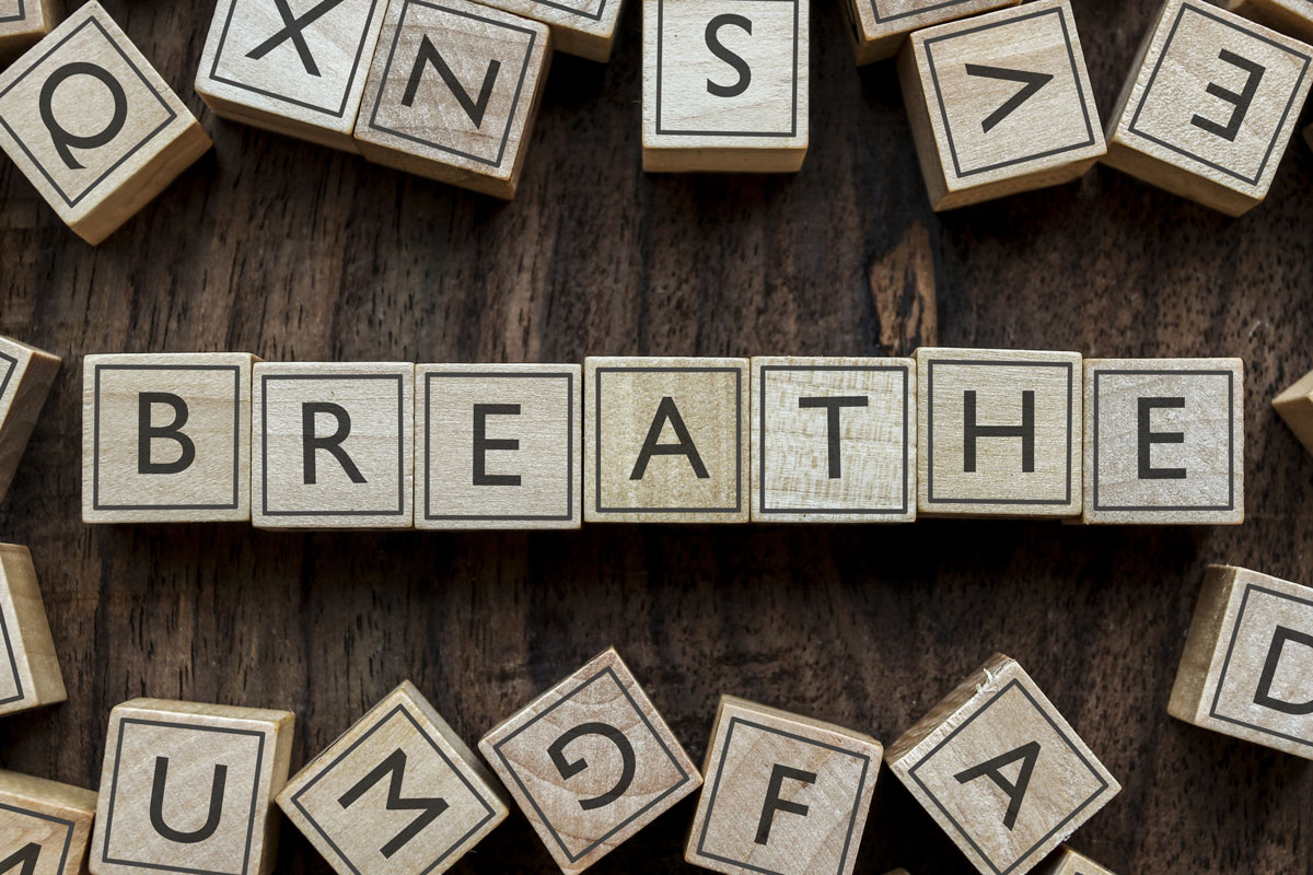 the word: breathe spelled out in letters