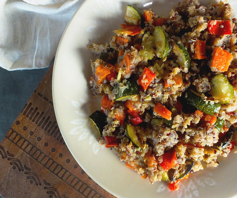 Tri-Color Quinoa with Roasted Vegetables