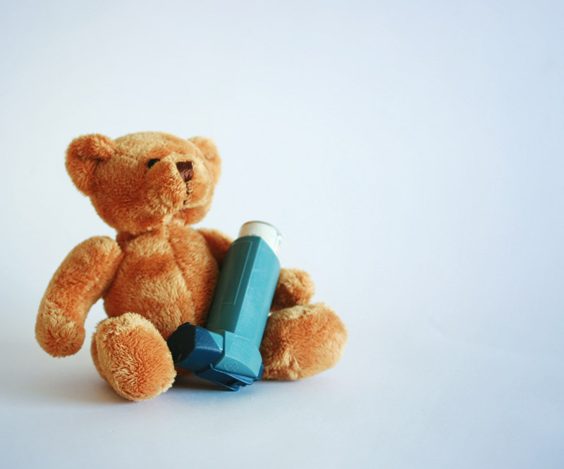 teddy bear with inhaler