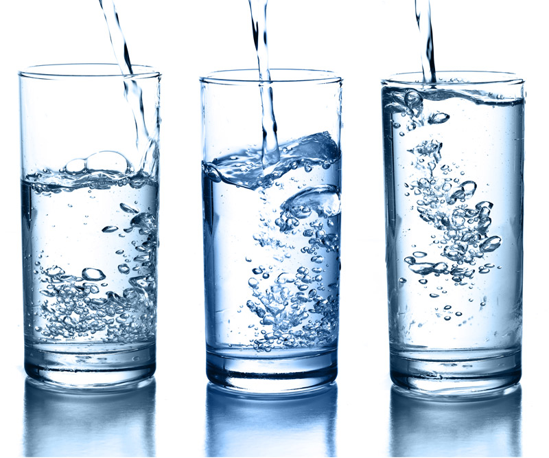 Three glasses of water at varying levels