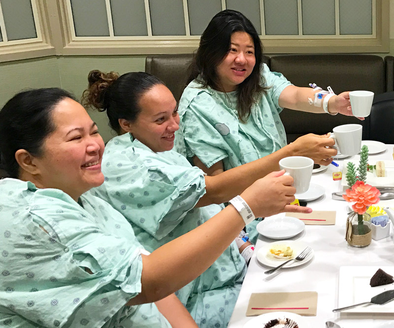 group of nurses having tea