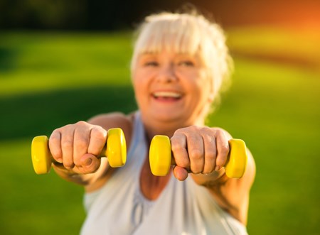 Beginning at age 40, most people – especially women – experience increased bone loss. One way to delay the onset of osteoporosis is with resistance exercises and weight-training.
