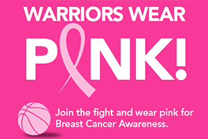 Warriors wear pink logo