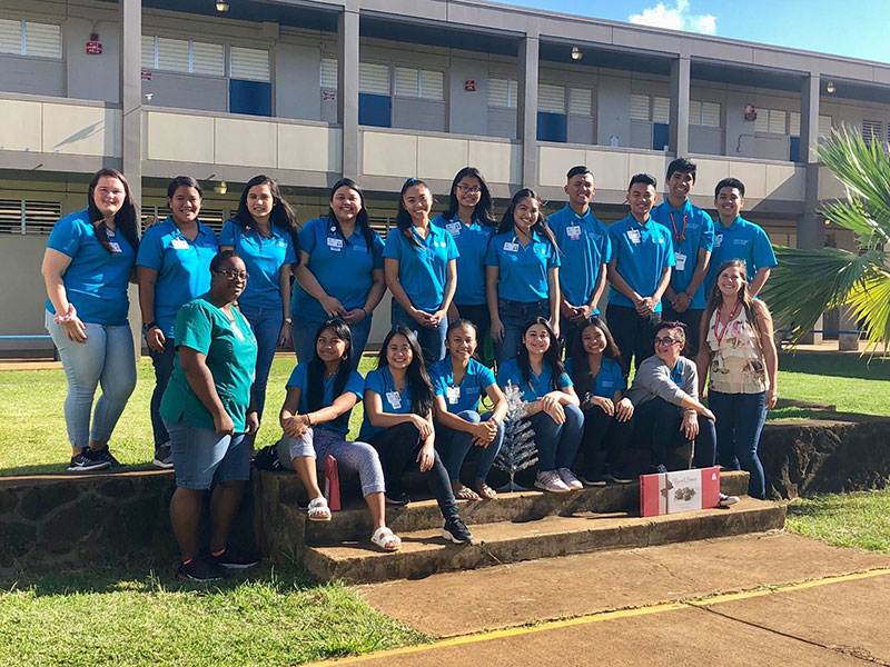 Large group of high school students