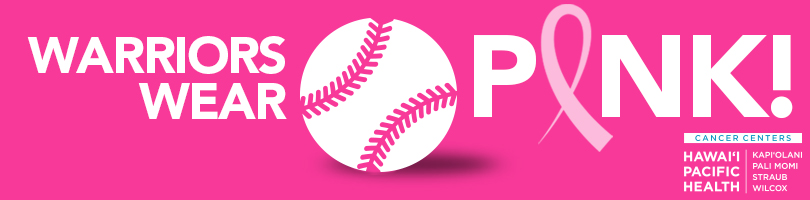 Warriors wear pink logo with baseball
