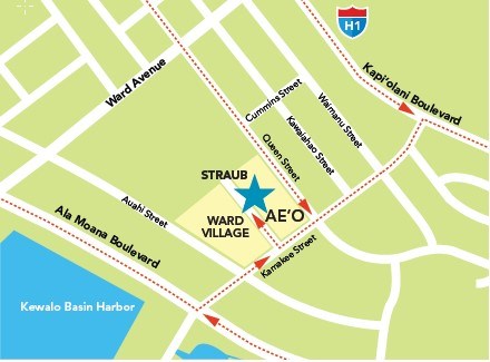 Map showing Ward Village Location