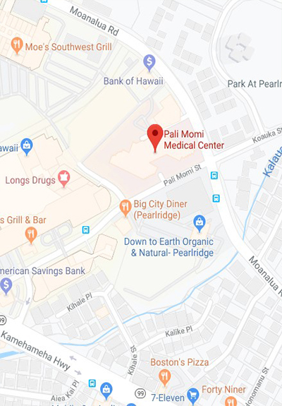 Map to Bone & Joint Center at Pali Momi Medical Center