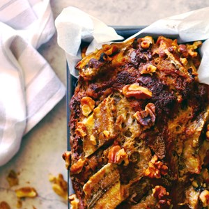 When life gives you brown bananas, don't get sad – make banana bread! This Better Banana Walnut Bread Recipe has a secret ingredient to reduce the amount of sugar, fat and calories loaded into a traditional loaf. Can you guess what it is?