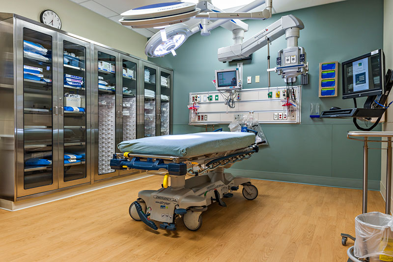 Rendering of a future trauma room in the Wilcox Medical Center Emergency Department