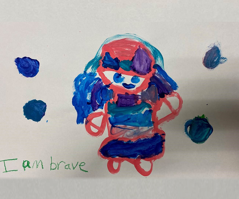 A children's drawing  with the words I am Brave
