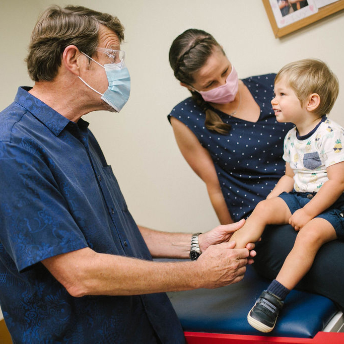 Dr. Burkhalter with patient