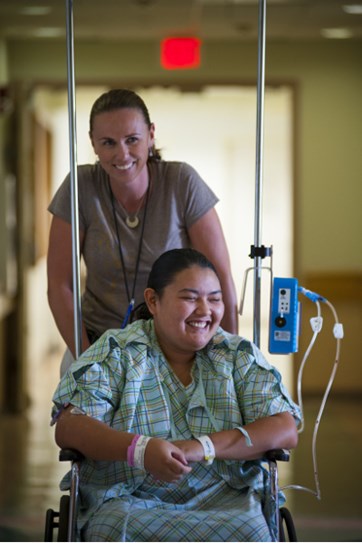 greeter helping a patient
