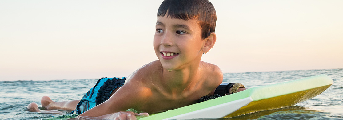 Boy on Surf Board