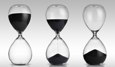 three hourglasses showing time running out