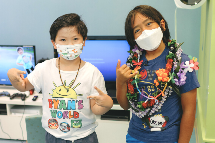 Patient at Kapiolani with Ryan Kaji