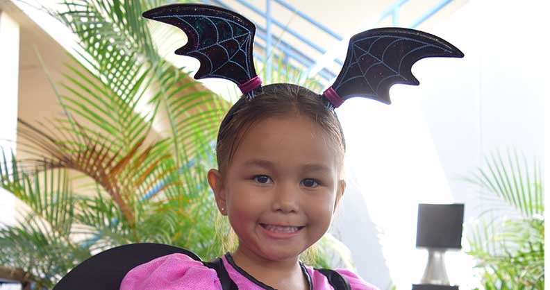 kid dressed up for Halloween