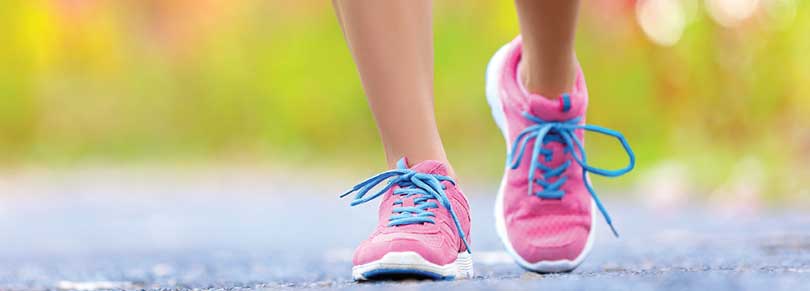 pink walking shoes