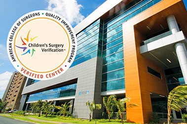 Kapiolani Medical Center exterior with American College of Surgeons seal