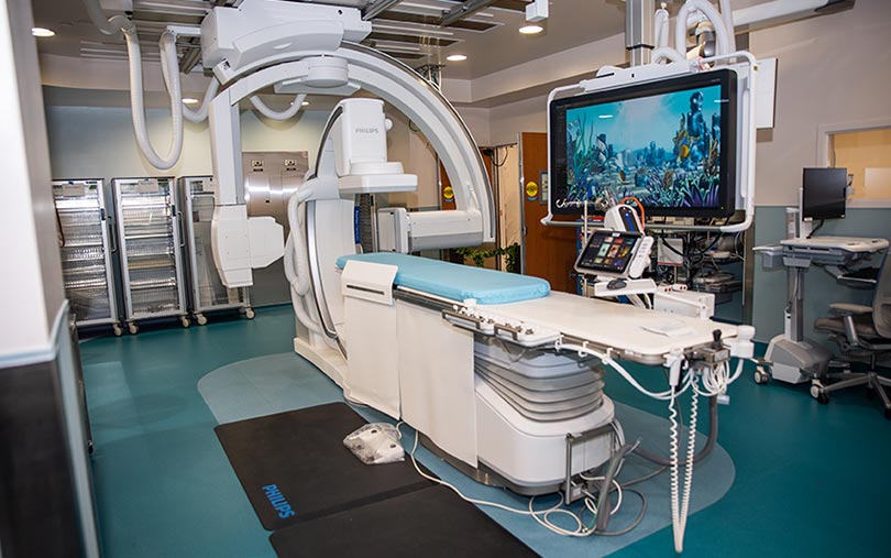 medical equipment in the new cardiac catheterization laboratory