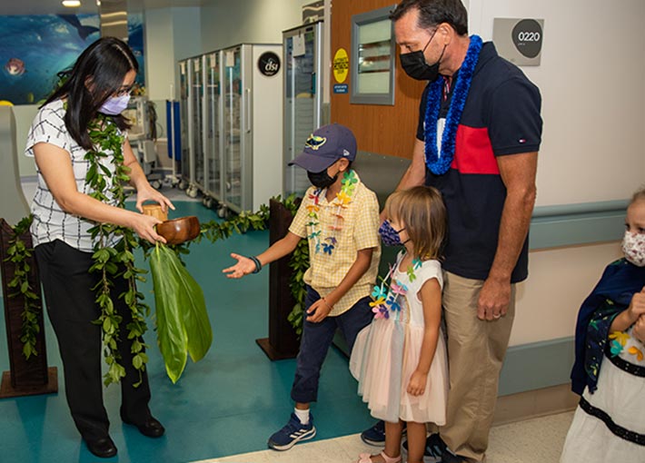 pediatric heart patients at the new Pediatric Heart Center opening blessing