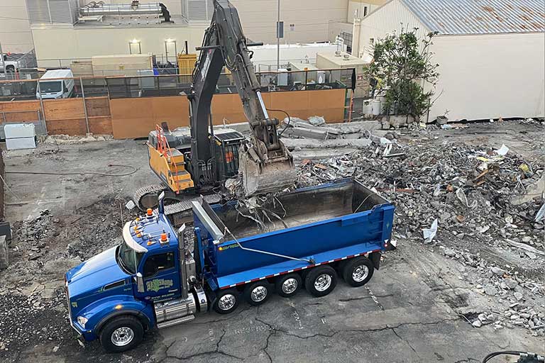 Building demolition on the site of the new Straub Medical Center campus