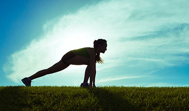 silhouette of a woman runner