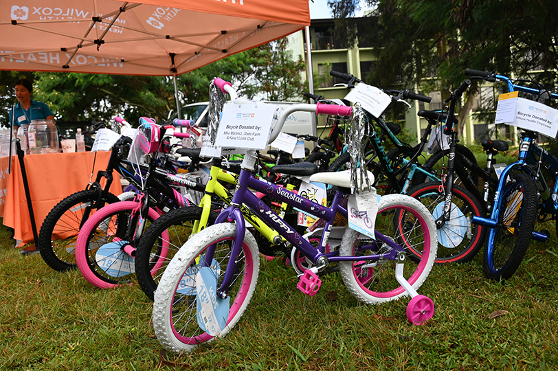 Donated kids bicycles.