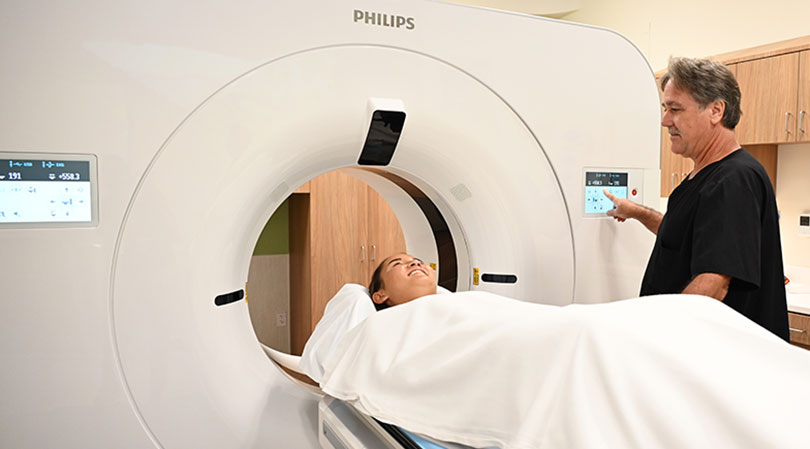 patient receiving a CT scan