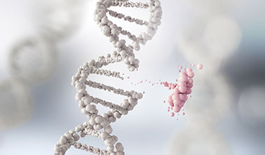 Illustration representing DNA and the BRCA gene.