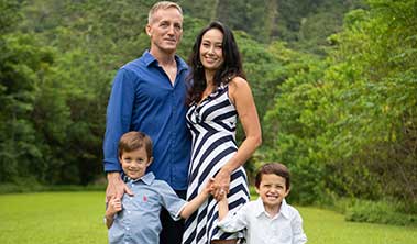 Dad, mom and two boys