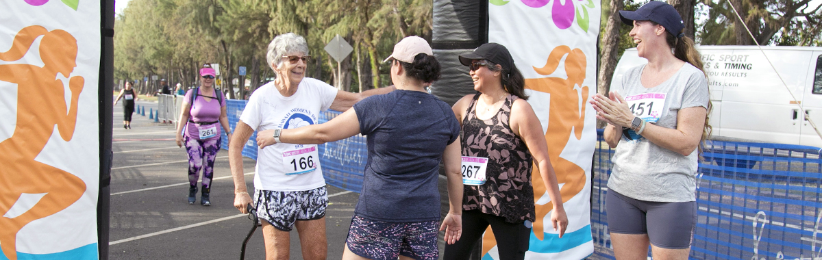 At the finish line for the Women's 10K.