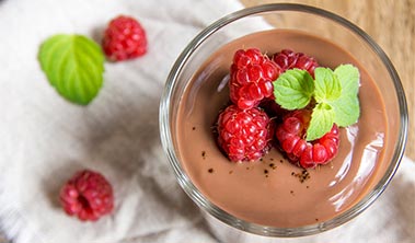 Chocolate raspberry pudding
