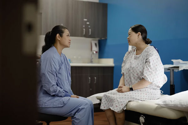 Dr. Maria Ver (left) became a source of comfort for Lauren immediately after hearing the lump in her neck was cancerous.