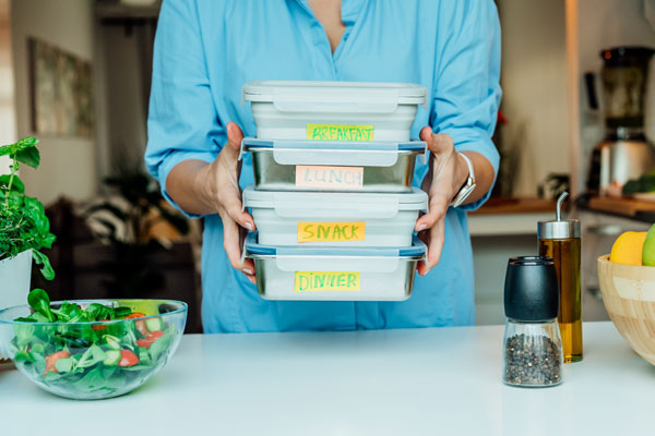 Prep your meals ahead of time to avoid ordering out last-minute.