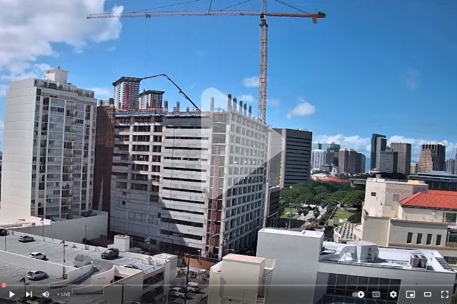 Video showing live progress of the Straub Benioff Medical Center construction efforts in real time.