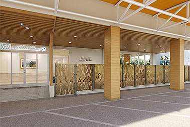 Artist rendering of entrance to the future Martha B. Smith Cancer & Infusion Center.