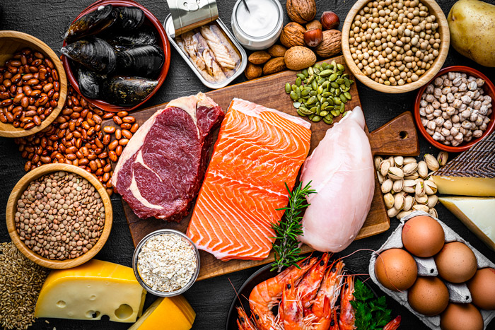 Peptides can be made by the body using amino acids found in everyday foods like meat, seafood, legumes, and seeds.