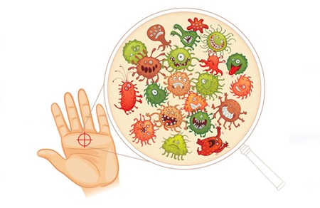 Your hands are home to billions of bacteria. Stop the spread of superbugs by keeping your hands away from your face and washing your hands regularly.