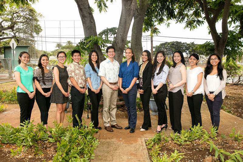 undergraduate students posing for a group photo