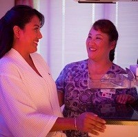 Physician and patient talking