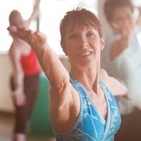 Woman in yoga class
