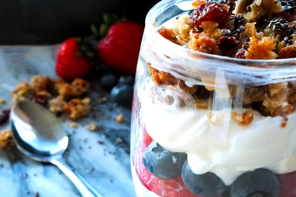 Fruit & Yogurt Parfait in glass