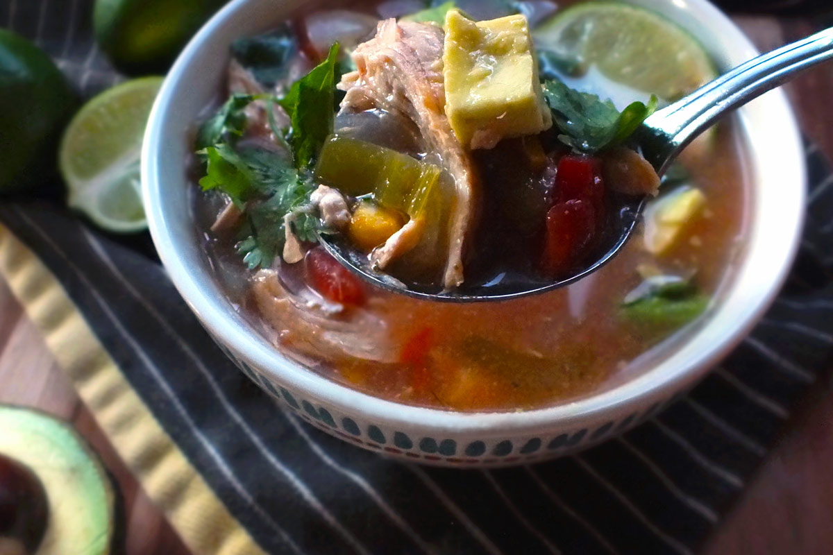 Lime & Chicken Soup with Avocado