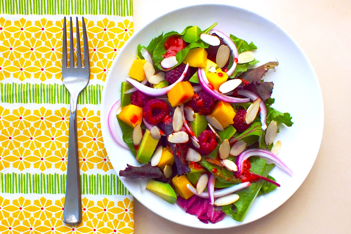 Raspberry, Avocado & Mango Salad